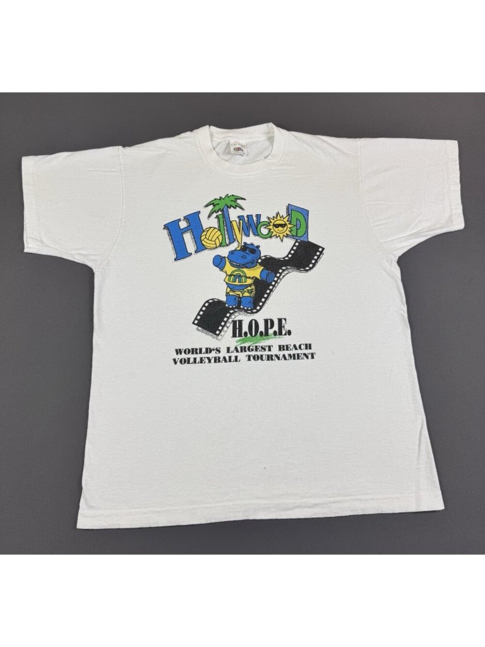 Rare Vintage 90s Hollywood HOPE Largest Beach Volleyball Tournament FOTL XL Tee